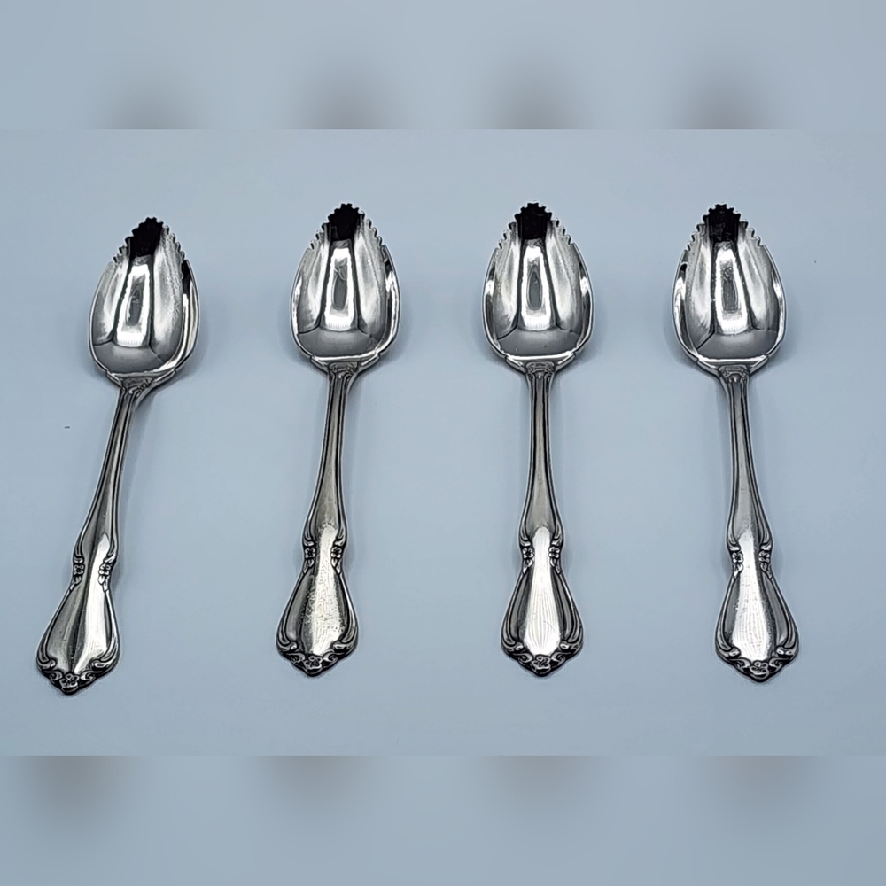 Oneida Chanterelle CHATELAINE Set of 4 Serrated Grapefruit Spoons